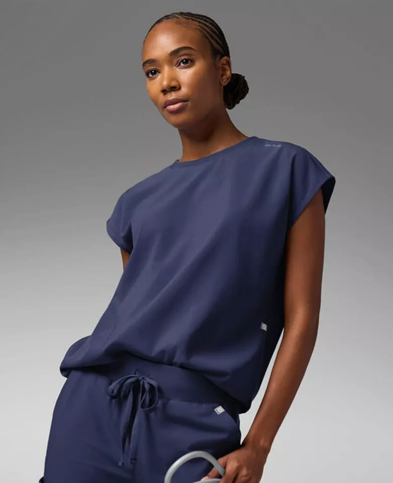 2-Pocket Relaxed Dolman Sleeve Scrub Tops 