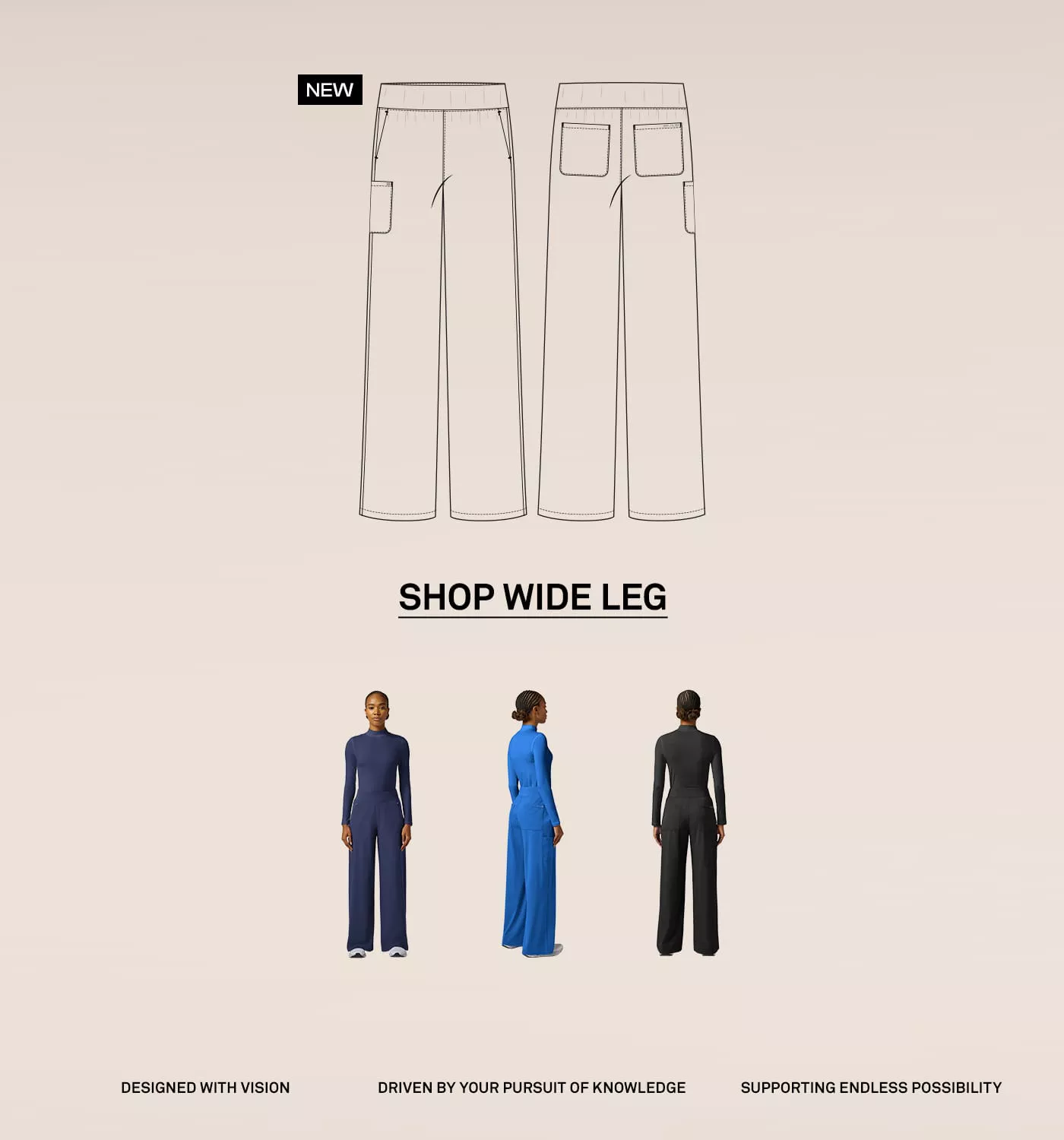 Wide Leg Scrub Pants