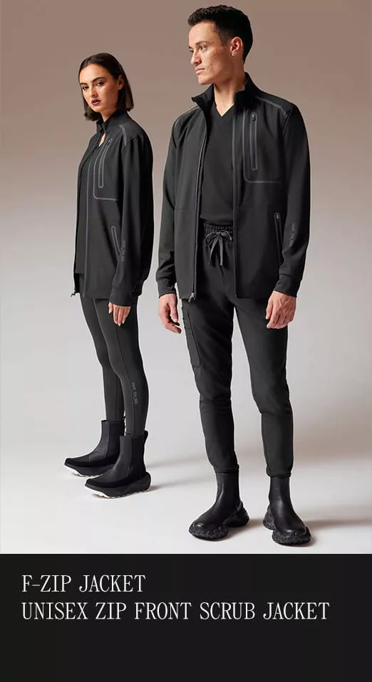 UNISEX ZIP FRONT SCRUB JACKET