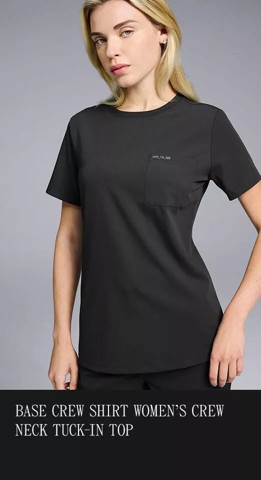 Crew-Neck Tuck-In Scrub Top