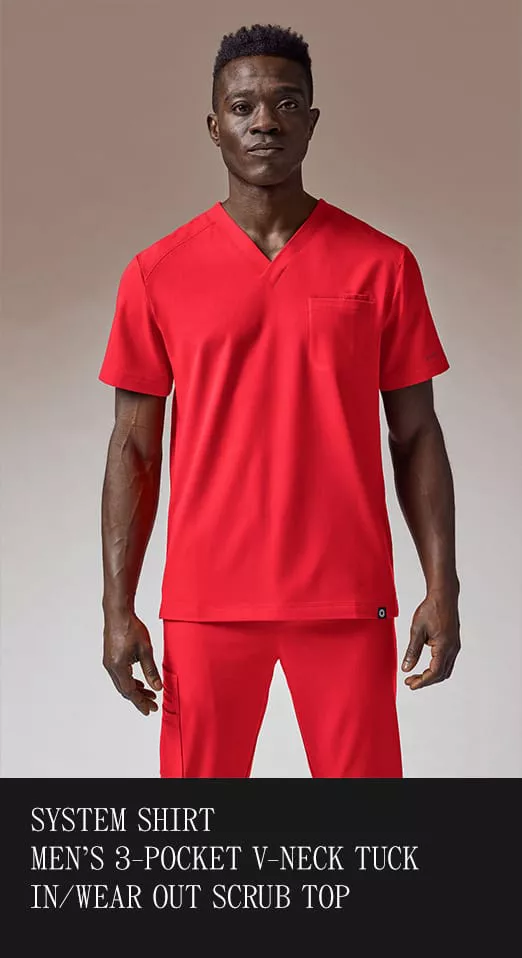 3-POCKET V-NECK TUCK IN/WEAR OUT SCRUB TOP