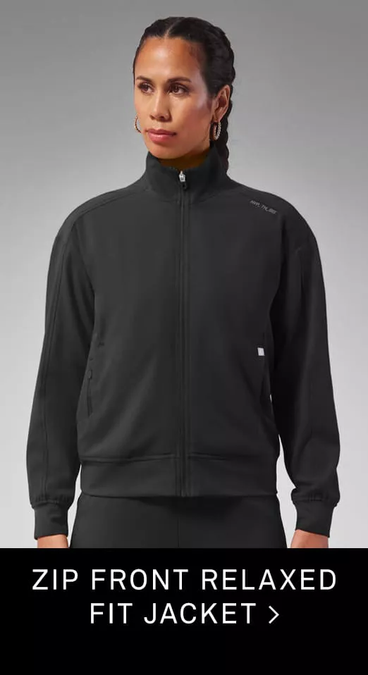 Zip Front Relaxed Fit Scrub Jacket 