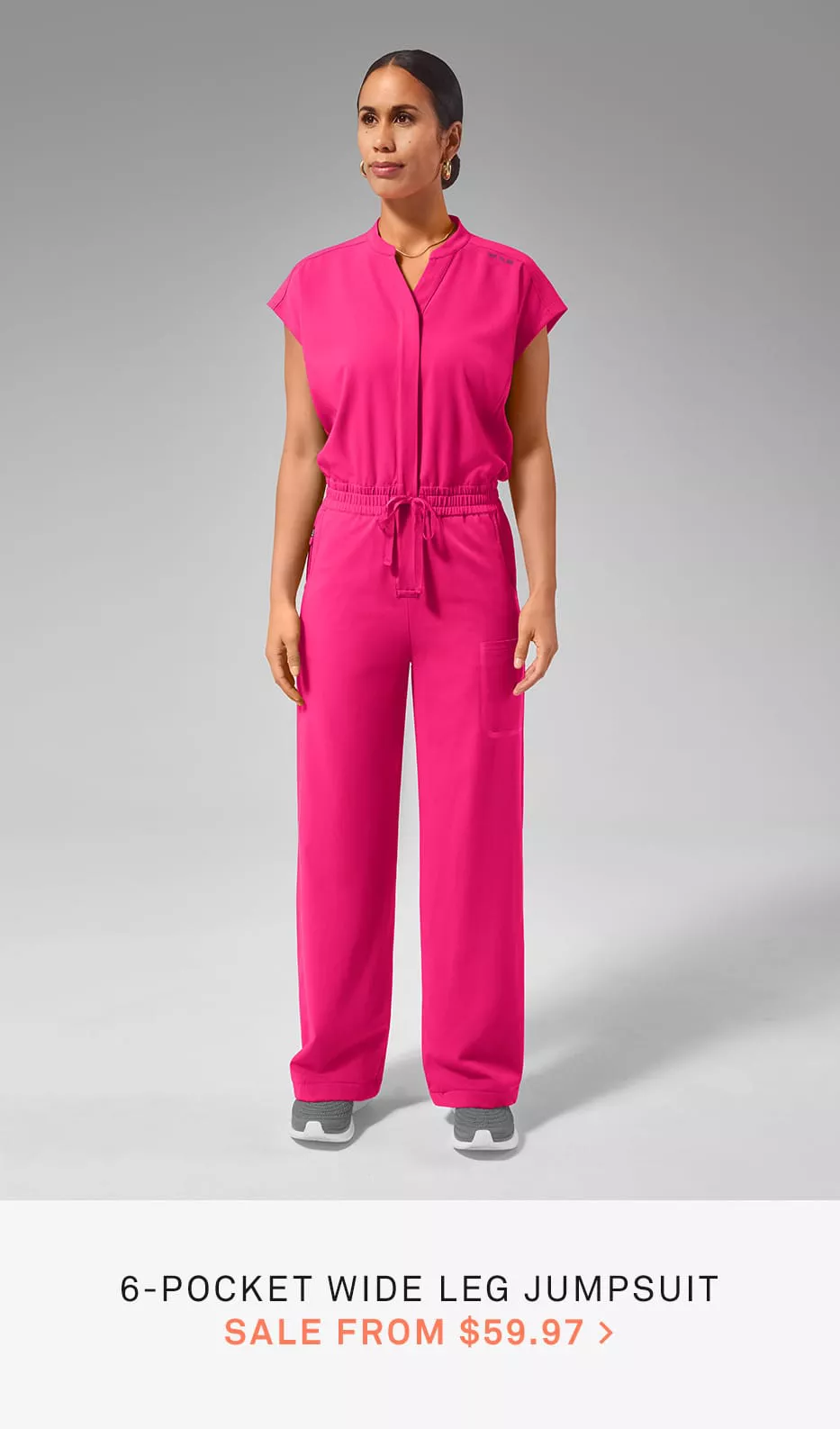 6-Pocket Wide Leg Jumpsuit 