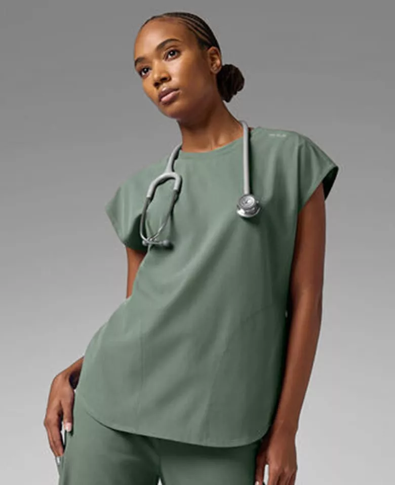 2-Pocket Relaxed Dolman Sleeve Scrub Tops 
