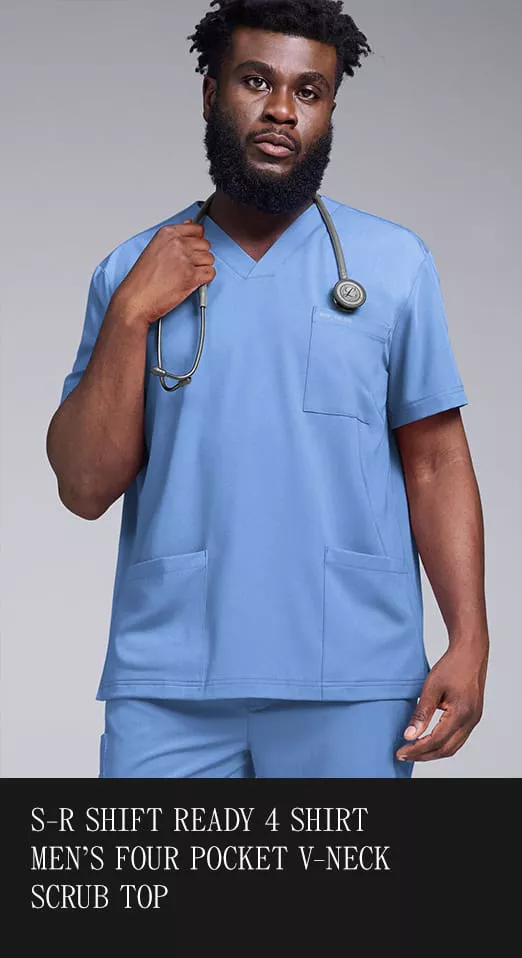  FOUR POCKET V-NECK SCRUB TOP