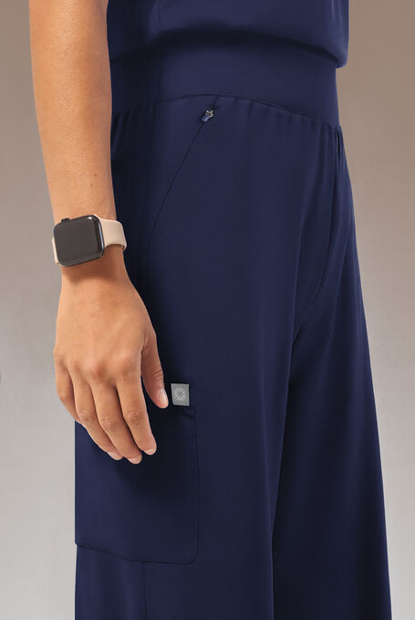 Y-Band Wide Leg Pant - Regular - Petite - Navy - 2