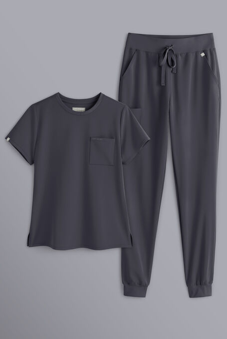 BASE CREW SCRUB SET - Pewter - 1