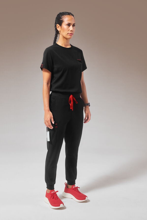 HYPOTHESIS (RED) BASE CREW SHIRT - Jet Black - 5