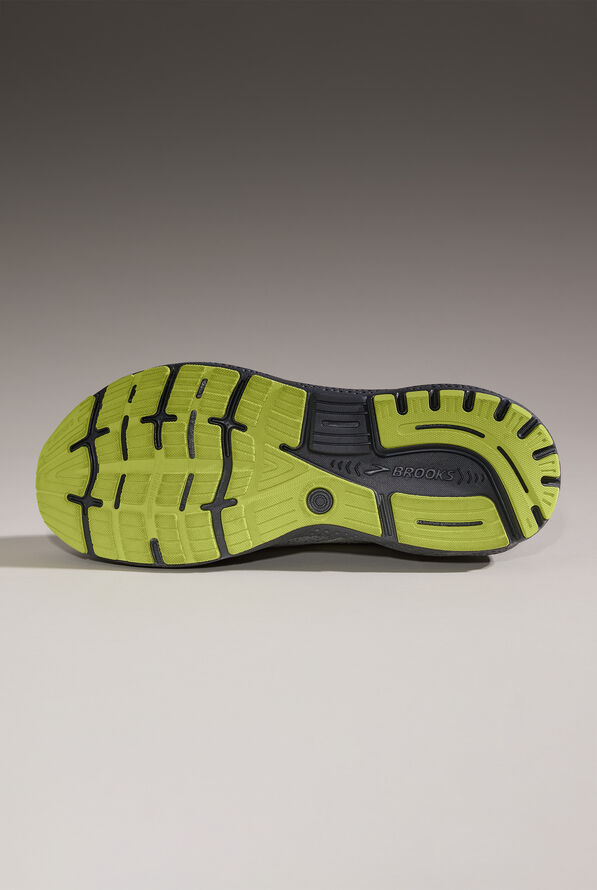 Brooks Men's Ghost 16 Primer/Grey/Lime Athletic Lace Up Nursing Shoes - Grey - 5