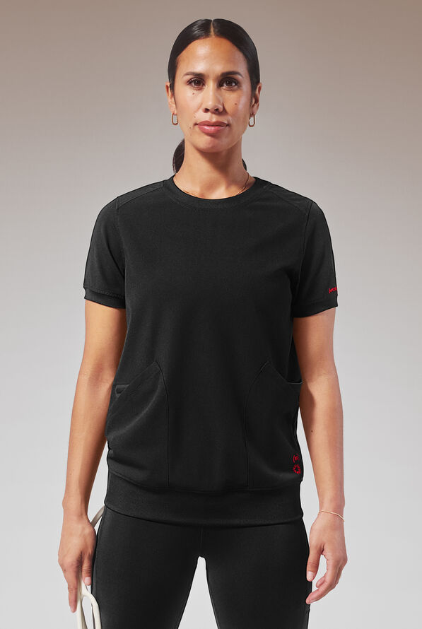 HYPOTHESIS (RED) KENTICA CREW TOP - Jet Black - 1