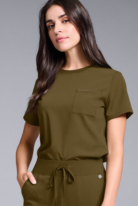 BASE CREW SHIRT - Dark Moss - 1