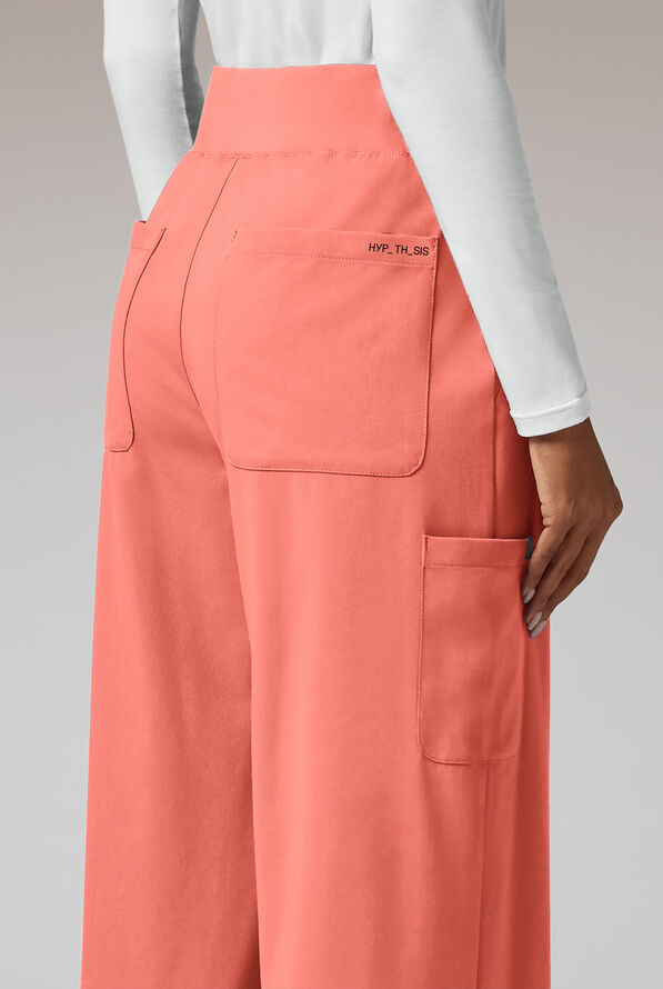Y-Band Wide Leg Pant - Regular - Petite - Thermal Coral - 3