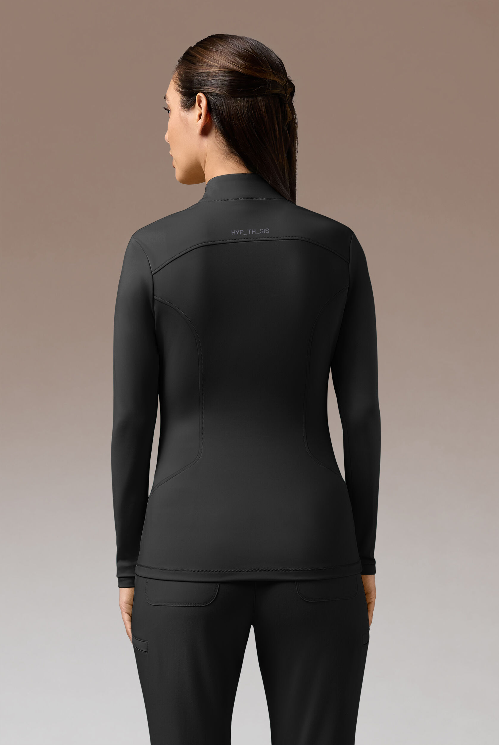 Hypothesis Omni Base K_Shirt Women's Zip Neck Long Sleeve Knit