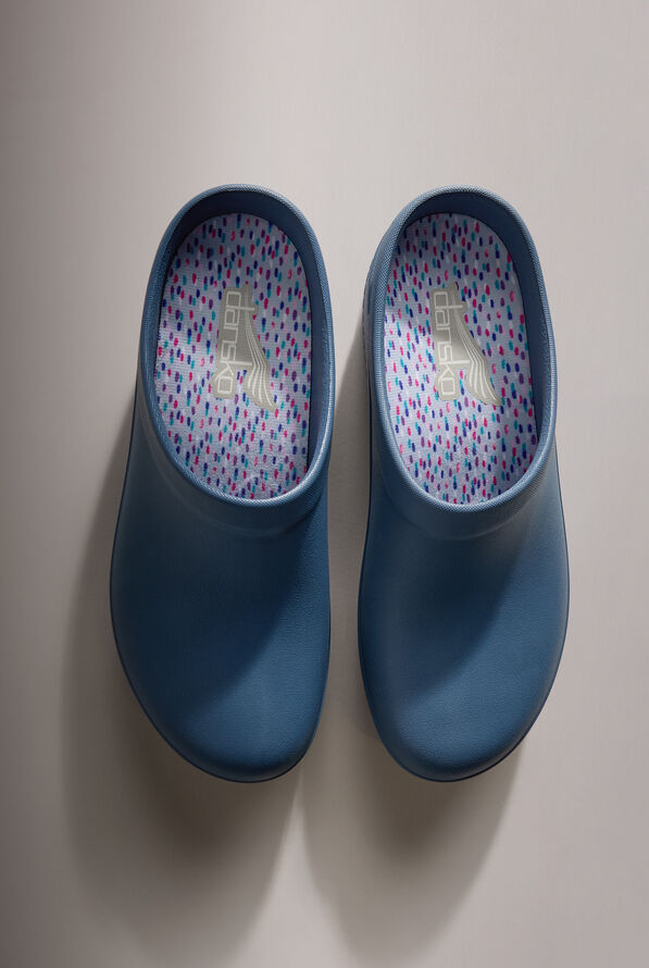 Dansko Women's Kaci SR Blue Backless Clogs - Blue - 2