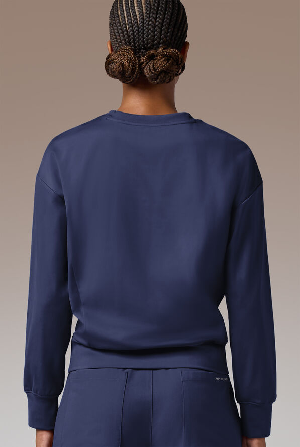 Hypothesis Omni Base Women's Knit Crew Neck Scrub Pullover - Navy - 2