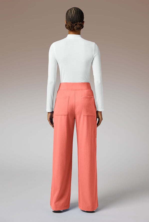 Y-Band Wide Leg Pant - Regular - Petite - Thermal Coral - 4