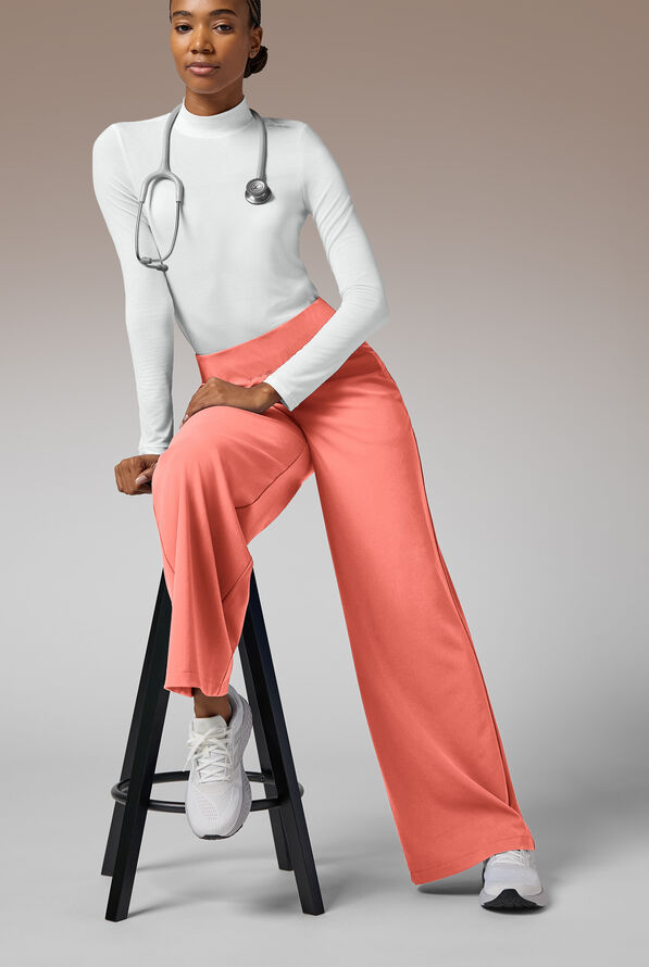 Y-Band Wide Leg Pant - Regular - Petite - Thermal Coral - 5