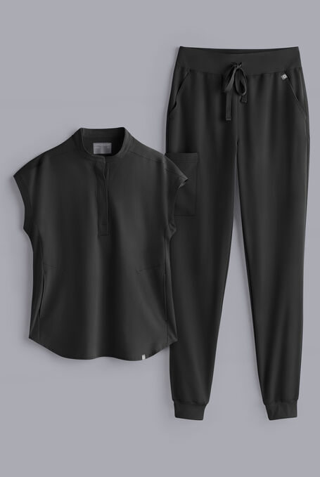 META O-S OVERSIZED Scrub Set - Jet Black - 1