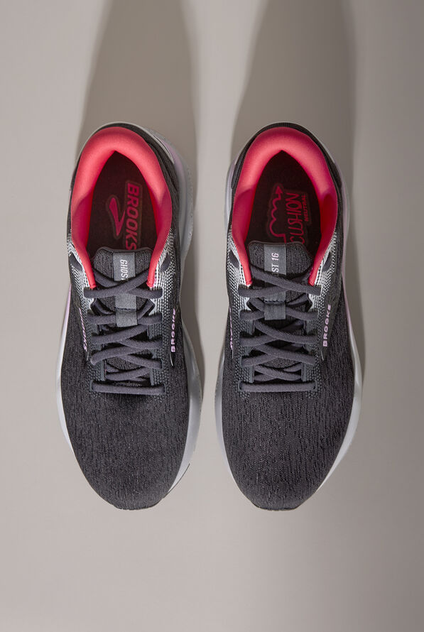 Brooks Women's Ghost 16 Black/Ebony/Raspberry Athletic Lace Up Nursing Shoes - null - 2