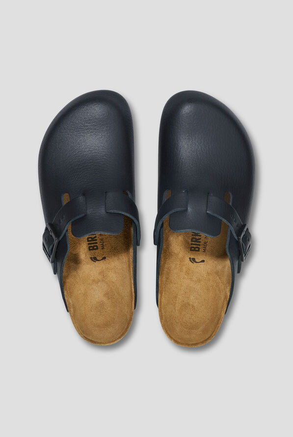 Birkenstock Unisex Boston Pro Black Leather Clogs - Black - 2