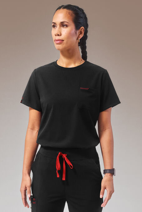 HYPOTHESIS (RED) BASE CREW SHIRT - Jet Black - 1
