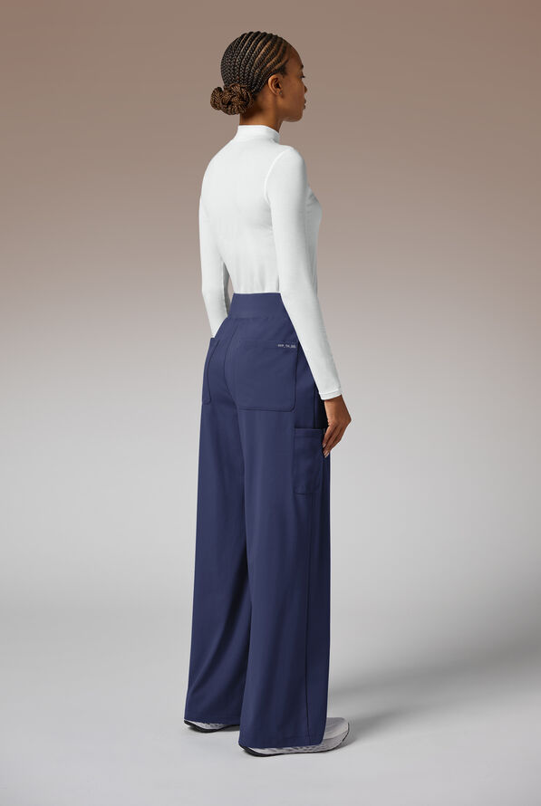 Y-Band Wide Leg Pant - Regular - Petite - Navy - 4