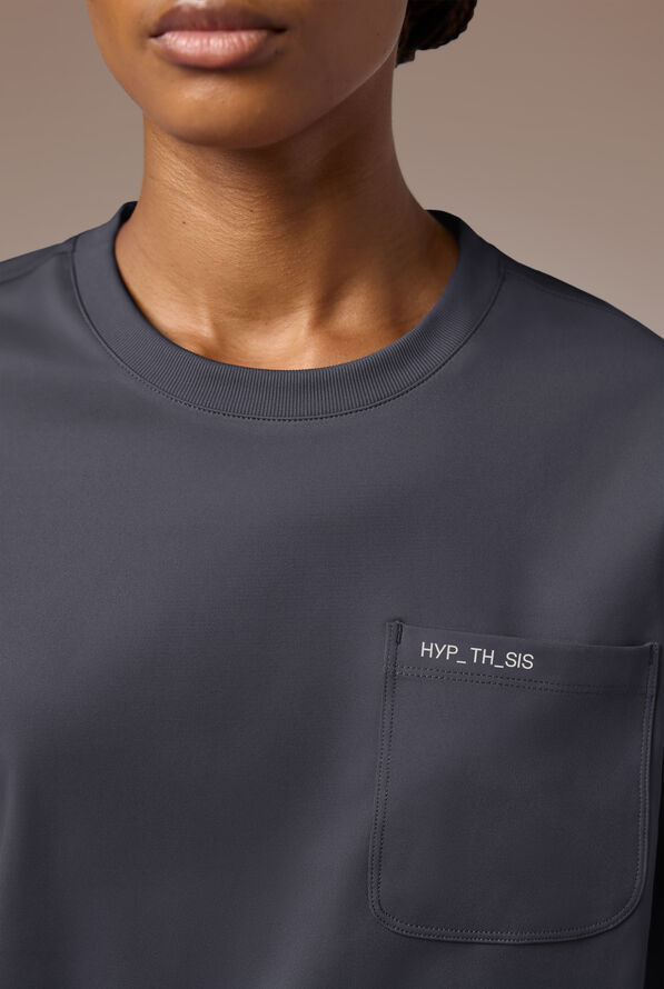 Hypothesis Omni Base Women's Knit Crew Neck Scrub Pullover - Pewter - 4