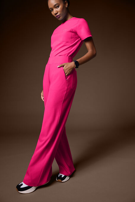 Y-Band Wide Leg Pant - Regular - Petite - Reactive Pink - 6