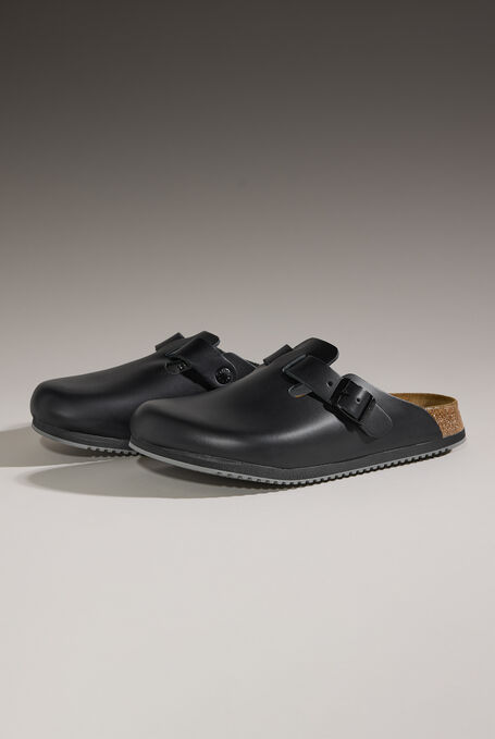 Birkenstock Unisex Boston Super Grip Black Clogs - Black - 3