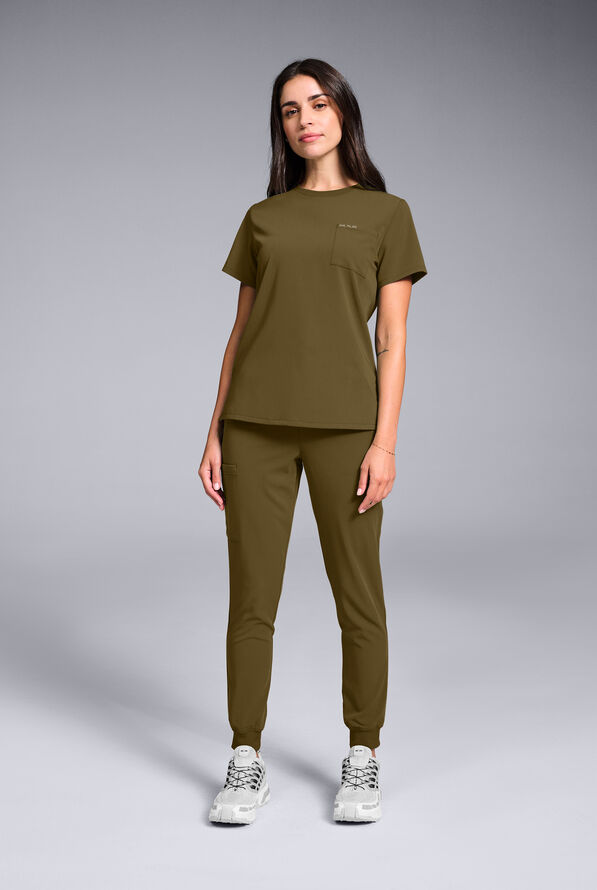 BASE CREW SHIRT - Dark Moss - 2