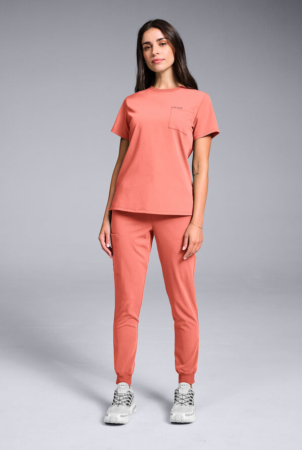 BASE CREW SHIRT - Thermal Coral - 3