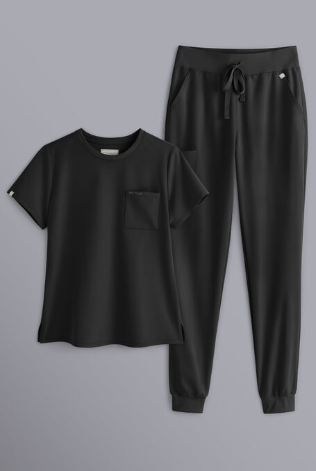 BASE CREW SCRUB SET - Jet Black - 1