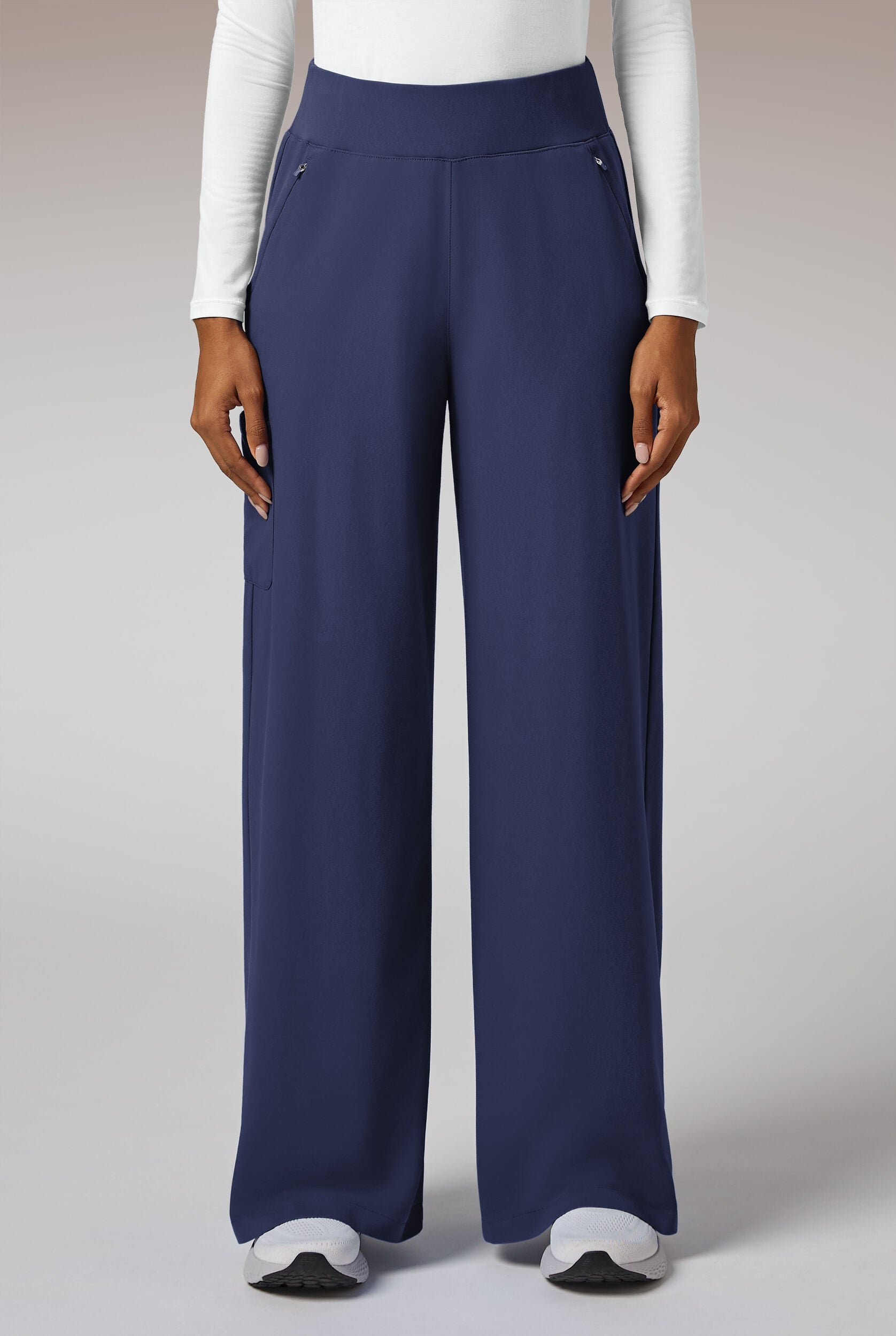 Hypothesis Women's 2-Pocket STRETCH Yoga Waistband Wide Leg Scrub