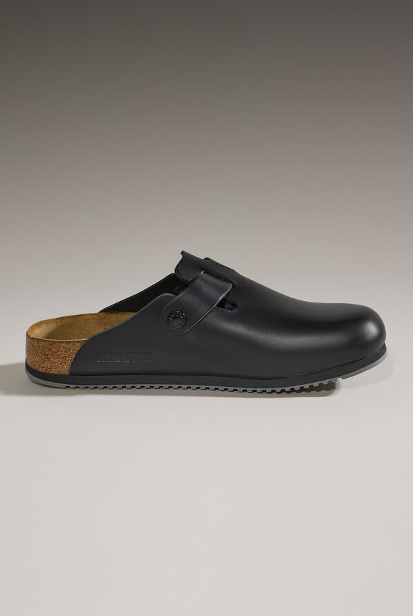 Birkenstock Unisex Boston Super Grip Black Clogs - Black - 6