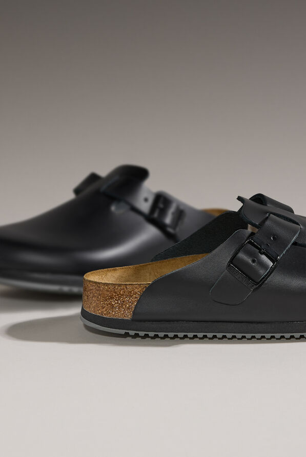 Birkenstock Unisex Boston Super Grip Black Clogs - Black - 8