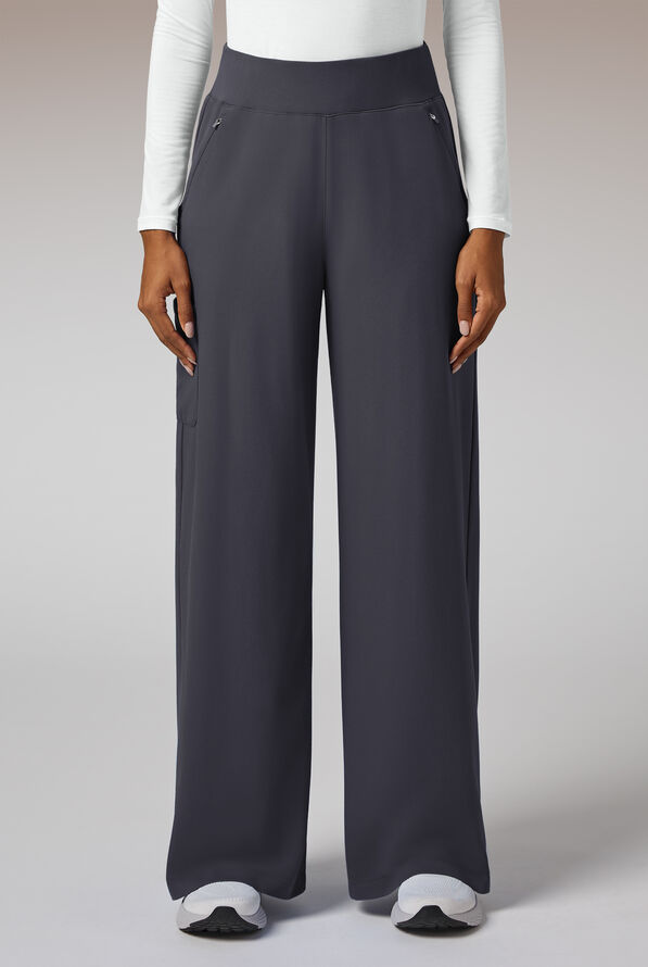 Y-Band Wide Leg Pant - Regular - Petite - Pewter - 1