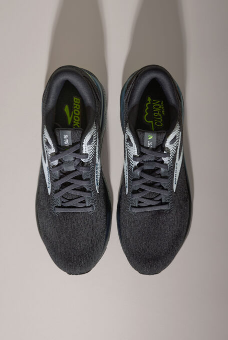 Brooks Men's Ghost 16 Black/Ebony/Blue Athletic Lace Up Nursing Shoes - null - 2