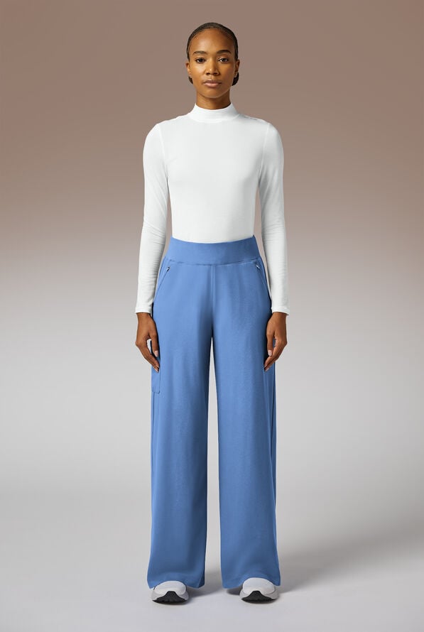 Y-Band Wide Leg Pant - Regular - Ceil Blue - 2