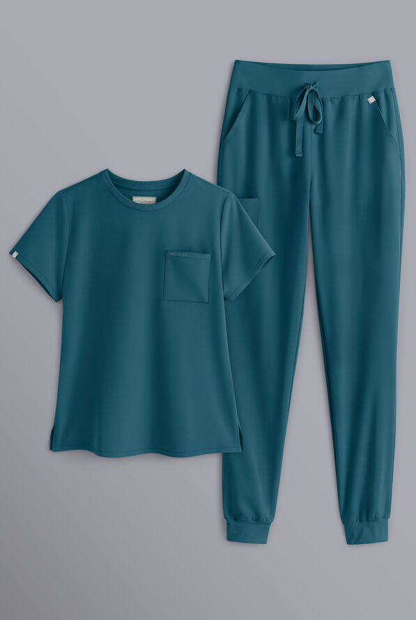 BASE CREW SCRUB SET - Caribbean Blue - 1