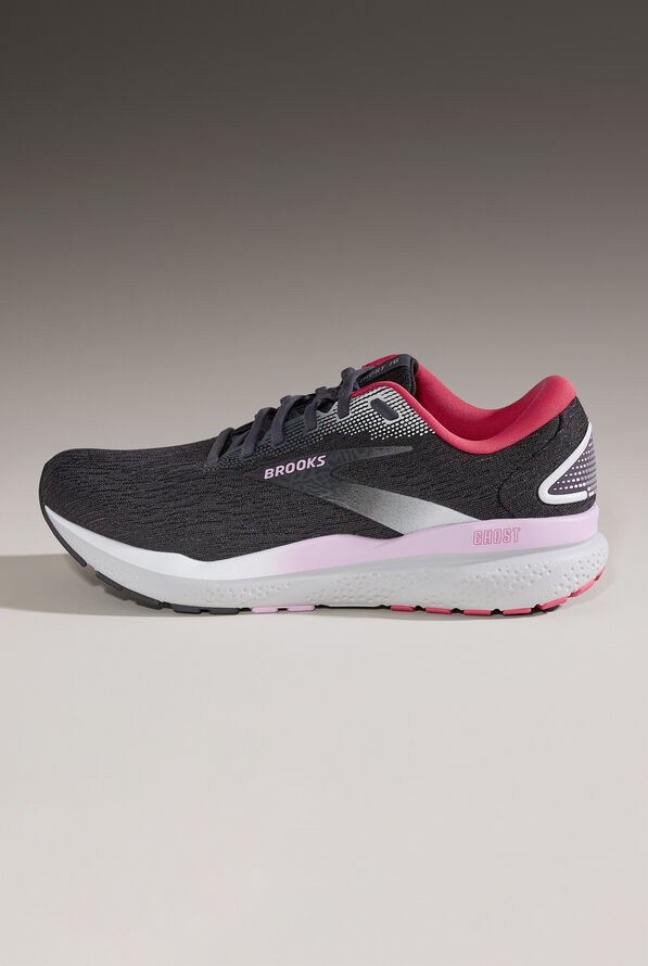 Brooks Women's Ghost 16 Black/Ebony/Raspberry Athletic Lace Up Nursing Shoes - null - 1