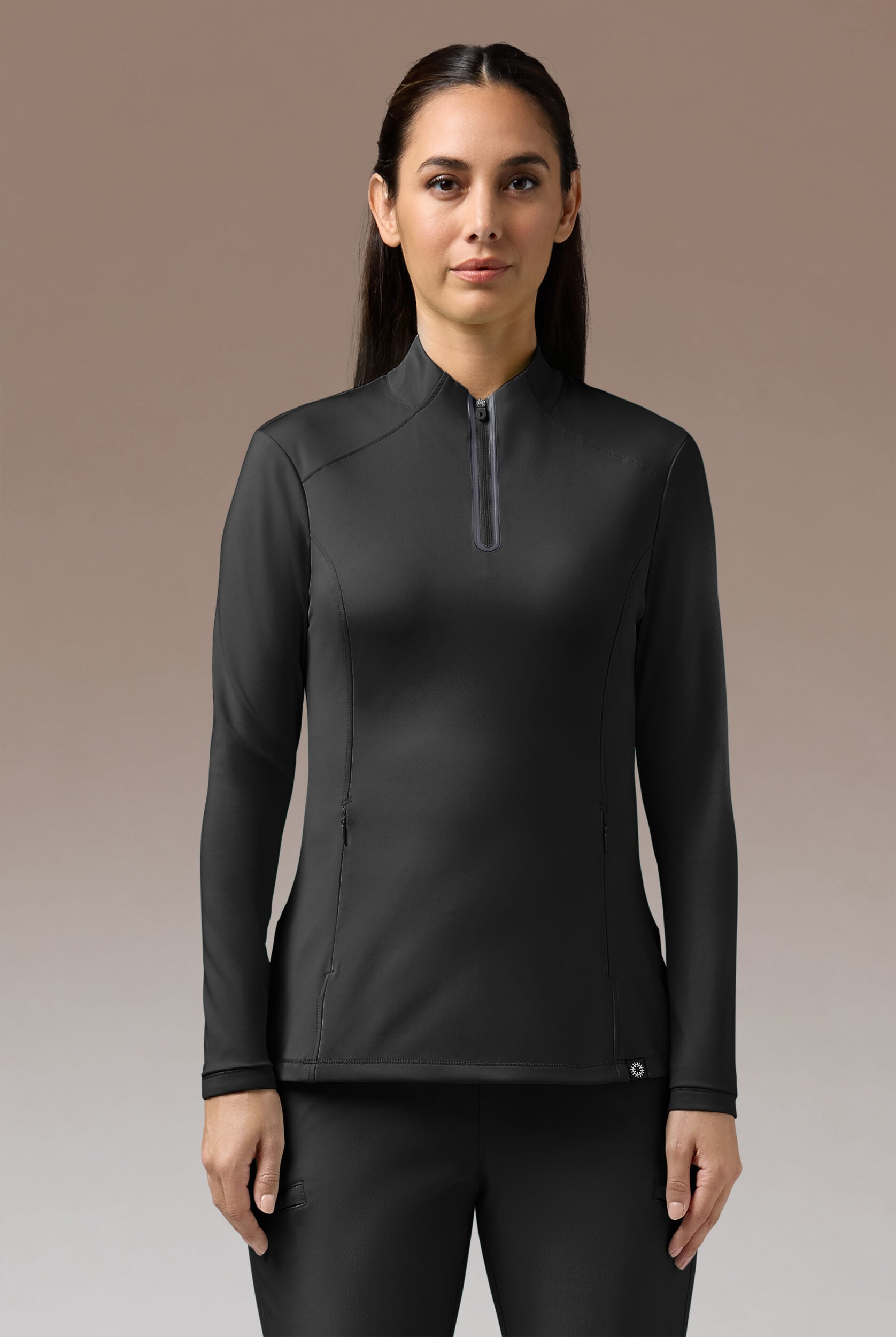 Hypothesis Omni Base K_Shirt Women's Zip Neck Long Sleeve Knit