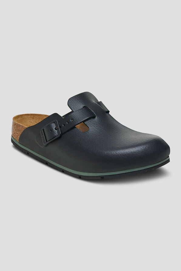 Birkenstock Unisex Boston Pro Black Leather Clogs - Black - 1
