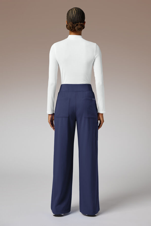 Y-Band Wide Leg Pant - Regular - Petite - Navy - 6
