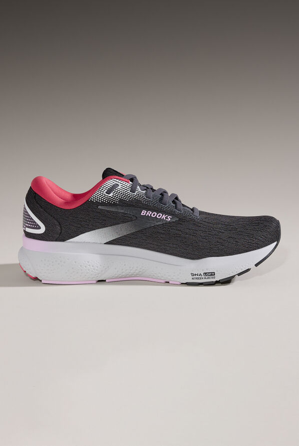 Brooks Women's Ghost 16 Black/Ebony/Raspberry Athletic Lace Up Nursing Shoes - null - 6