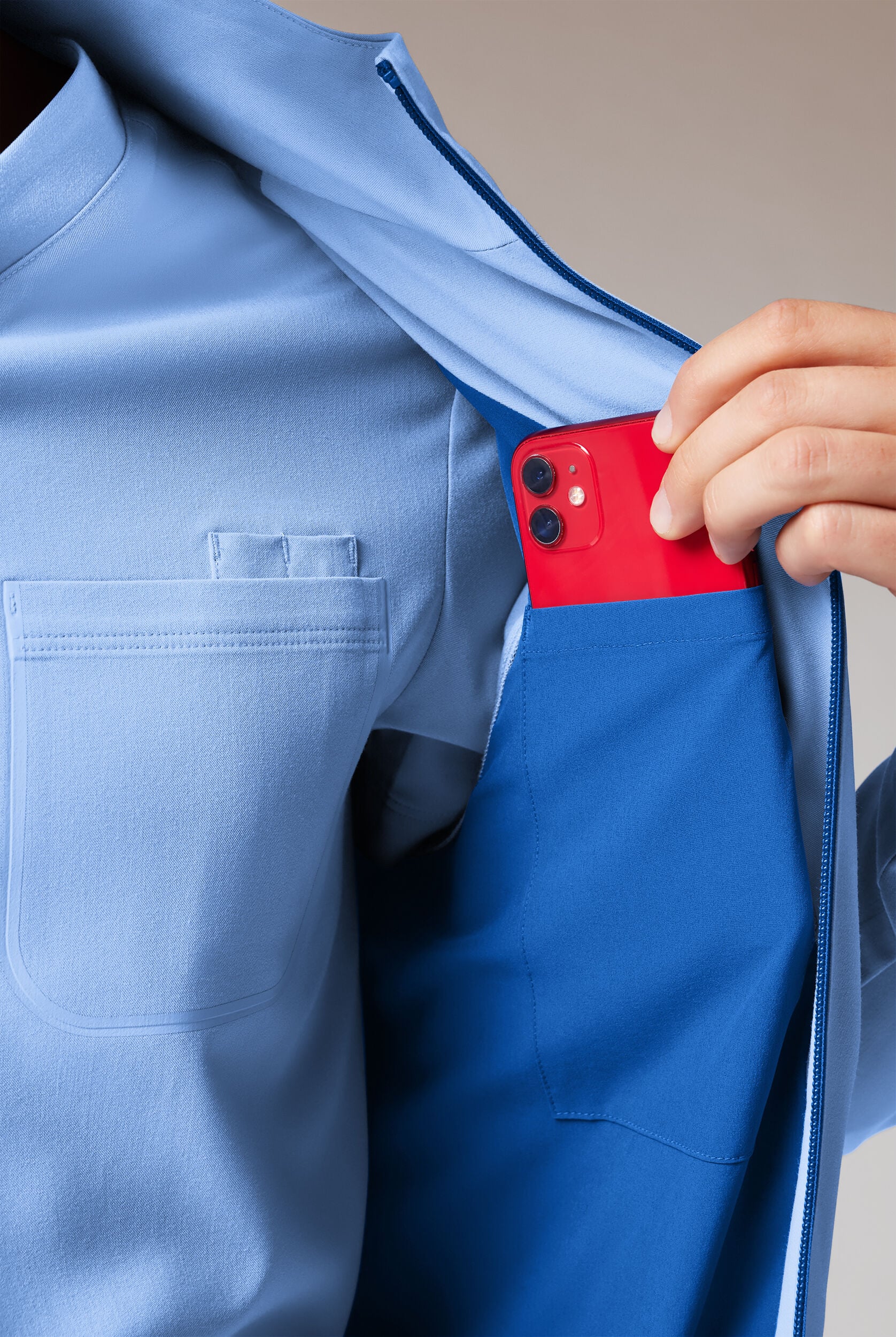 Hypothesis Unisex Zip Front With Stand Collar Scrub Jacket