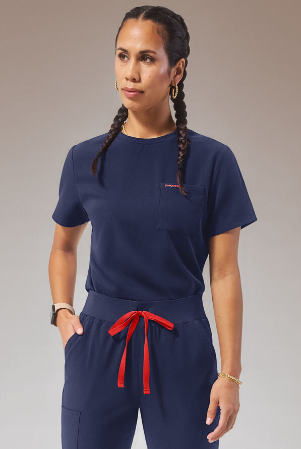 HYPOTHESIS (RED) BASE CREW SHIRT - Navy - 1