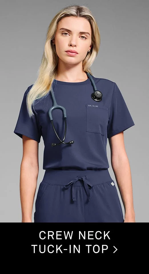 Crew Neck Tuck-In Scrub Top