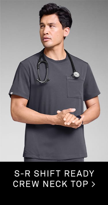 S-R Shift Ready Crew Neck Scrub Top