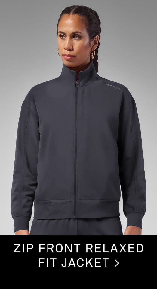 Zip Front Relaxed Fit Scrub Jacket