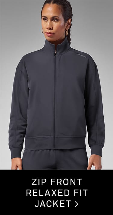 Zip Front Relaxed Fit Scrub Jacket